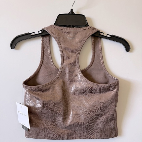 Beyond Yoga Recerback Crop Top Women Size S Athletic Performance Mocha Metallic - Picture 4 of 14